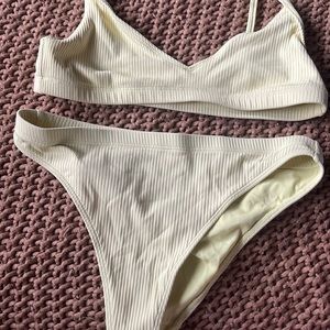 Light Yellow High Waisted Bikini Set